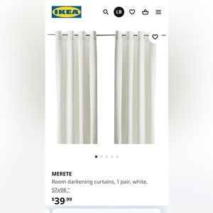 One pair of IKEA Curtain Panels.  57 x 98.